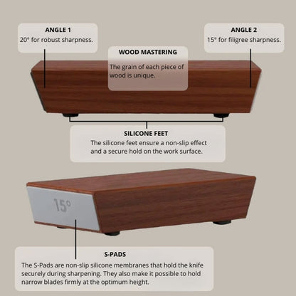 Aiguiseur de couteaux à rouleau, affûtage facile des couteaux, système d'affûtage de couteaux de cuisine, offre un affûtage à 15-20 degrés